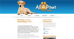 Desktop Screenshot of all4pawsdogtraining.com